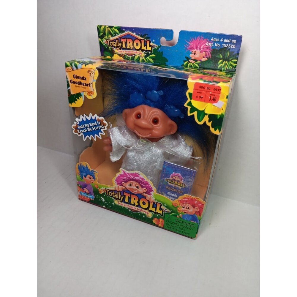 New Vtg 2001 Totally Troll Glenda Goodheart Playmates Blue Hair Dam Trolls - Picture 2 of 6
